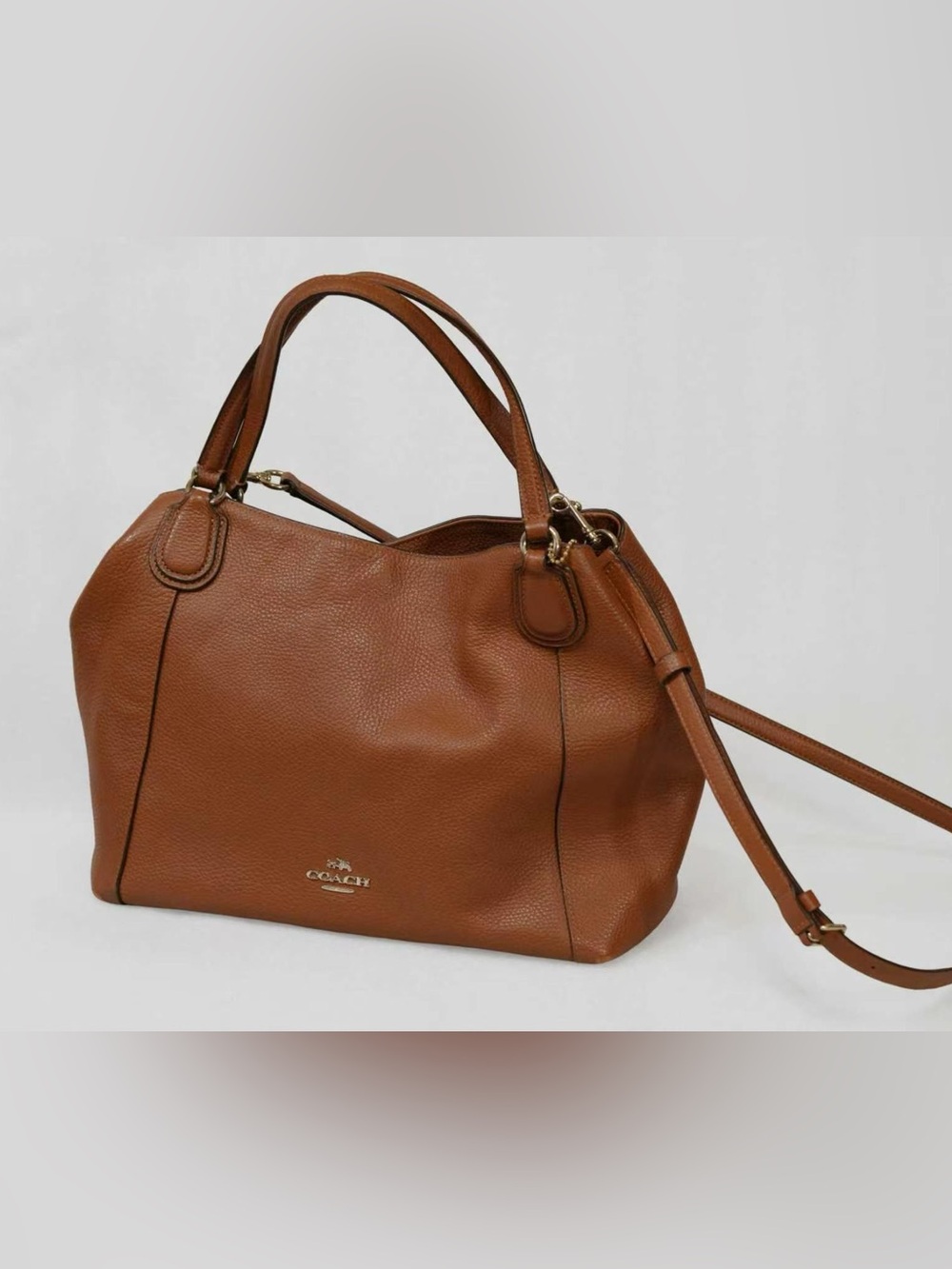 COACH Brown Pebbled Leather Edie 31